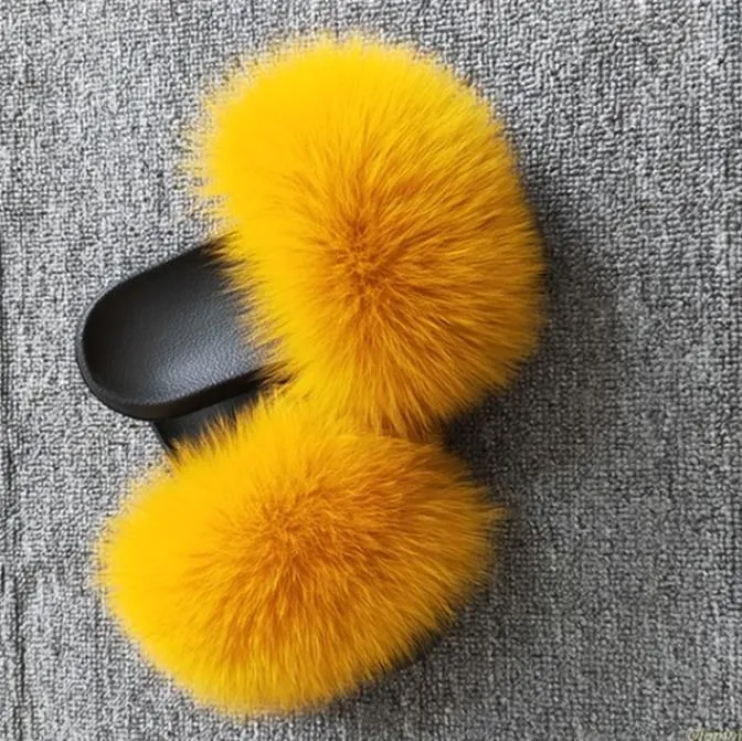 Comfort Furry Summer Flats Hot Fur Slippers