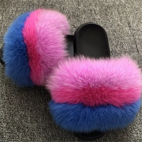 Comfort Furry Summer Flats Hot Fur Slippers