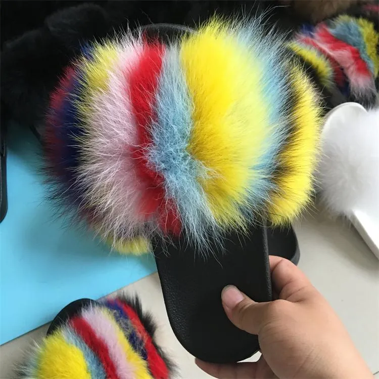 Comfort Furry Summer Flats Hot Fur Slippers