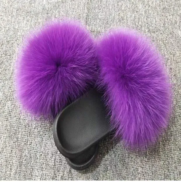 Comfort Furry Summer Flats Hot Fur Slippers