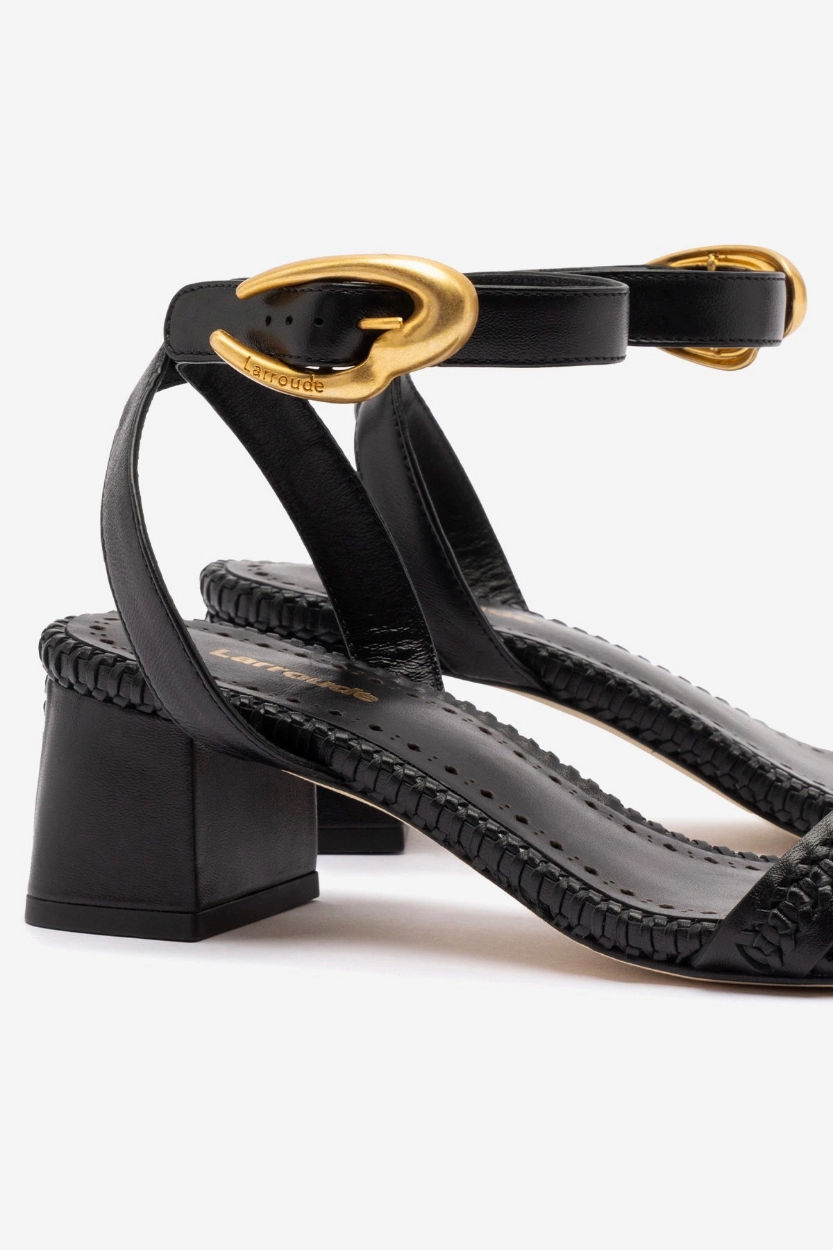 Comfort and Style Sandals Verona Block Sandal In Black Leather Stabilizing Arch Airflow Ventilation