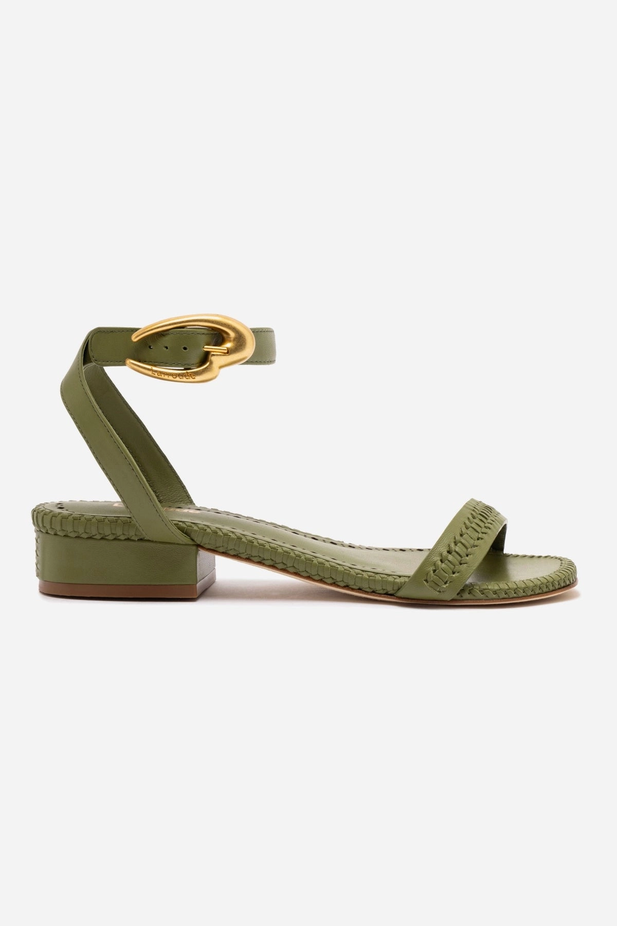 Verona Flat Sandal In Seaweed Leather Island Glow Star Night