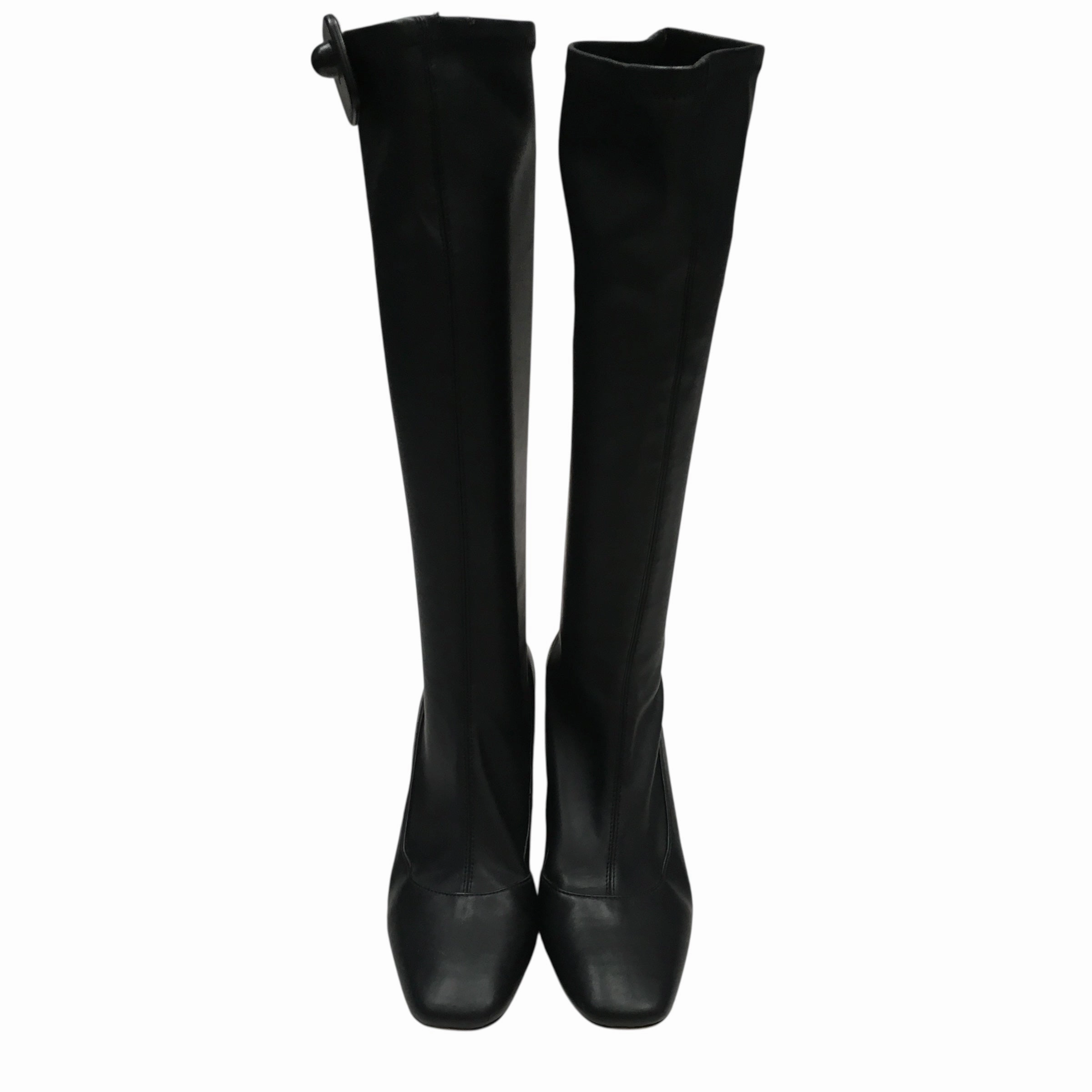 Boots Knee Heels By Donald Pliner In Black, Size:9 Traction Sole