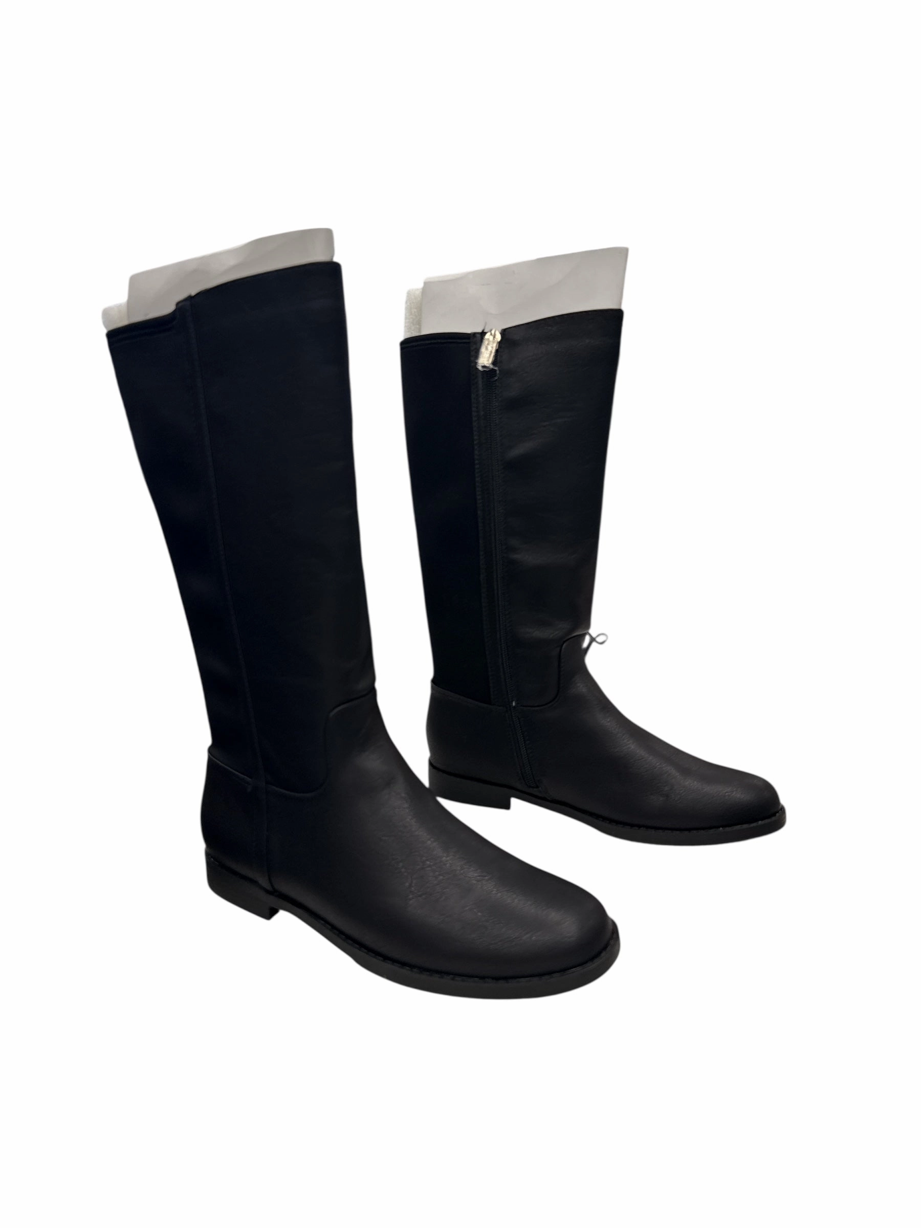 Lined interior Waterproof Protection BOOTS KNEE FLATS by KENNETH COLE In BLACK, Size: 6