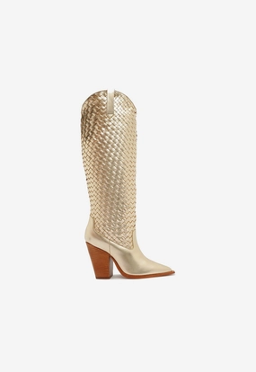 Core Support Ella Woven Metallic Leather Boot