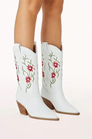 Padded Interior Nature Lover Allison Floral Embroidered Western Boot