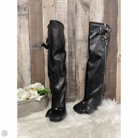 Clean Cut Boots Knee Heels By Fashion Nova In Black, Size: 5.5