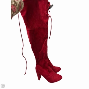 Boots Knee Heels By Wild Diva In Red, Size: 6 Comfortable Style Sporty Design