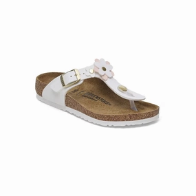 Kid's Preschool Gizeh Flowers Narrow White Birko-Flor Breathable Material