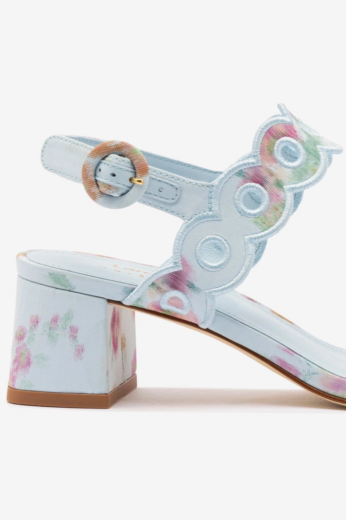 Comfortable Design Larroud?? x Markarian Florence Broderie In Apple Blue Floral Ikat Cafe Stop Practical Outdoor Footwear