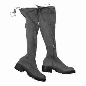 Mud Resistant Hiking Trails Boots Knee Flats By Clothes Mentor In Grey, Size:8