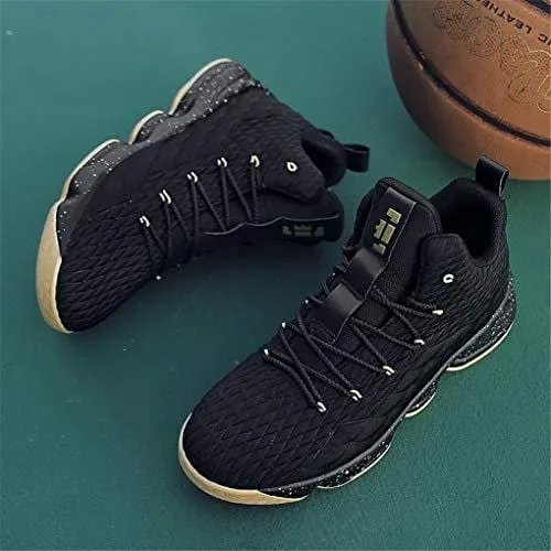 Conkafoe 35-47 Mens Basketball Shoes Couple Breathable Retro Sneakers Women Authentic Zapatillas Hombre Deportiva Shoes Black Gold, 5 M US WOMEN / 4 M US MEN