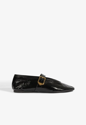 Stud Cool Matte Base Courtney Buckle Patent Flat