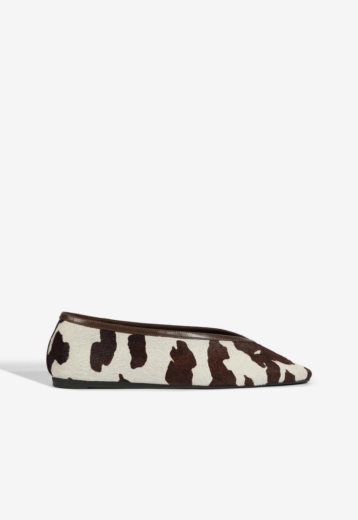 Courtney Hair Calf Flat Clean White