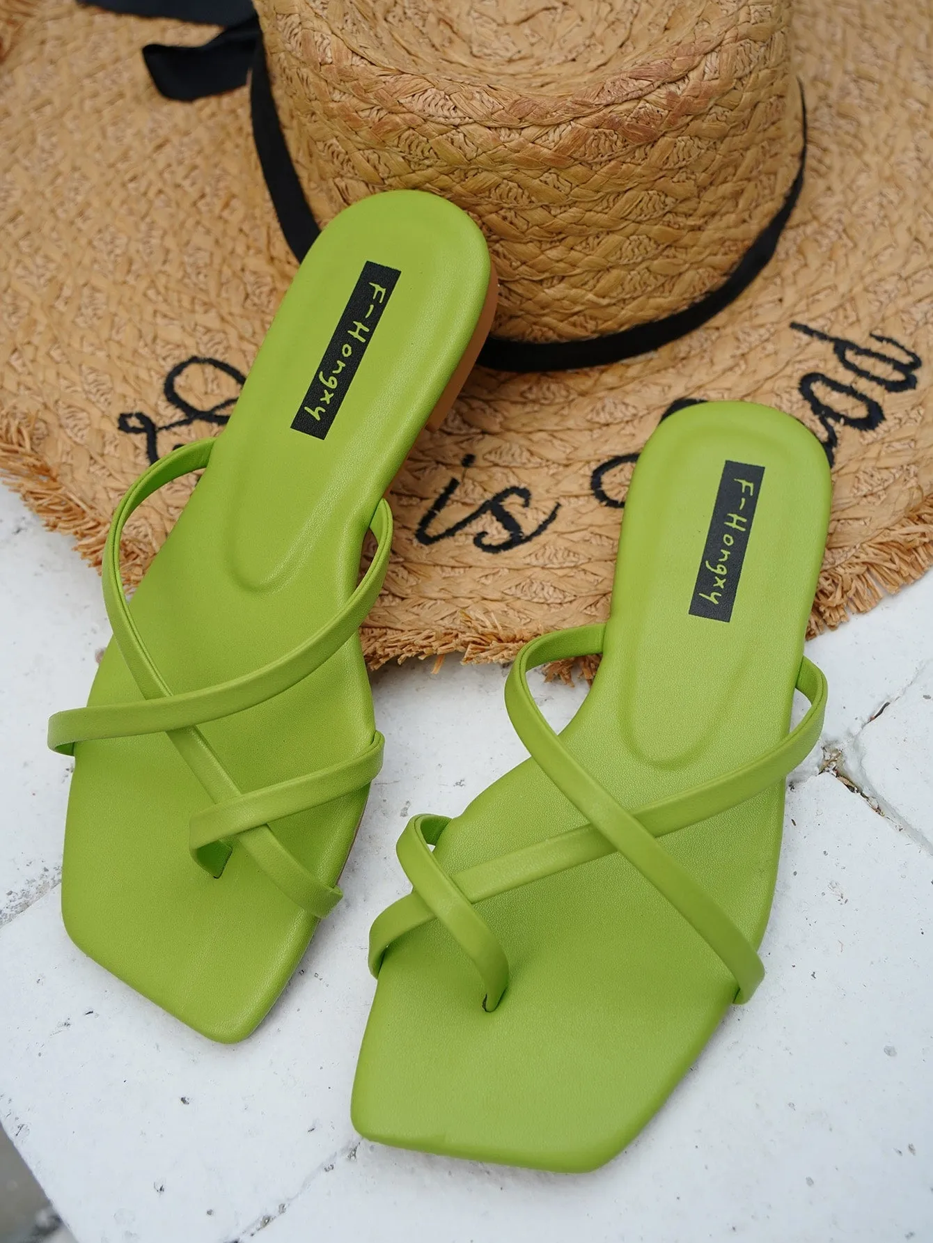 Cross Strap Thong Sandals