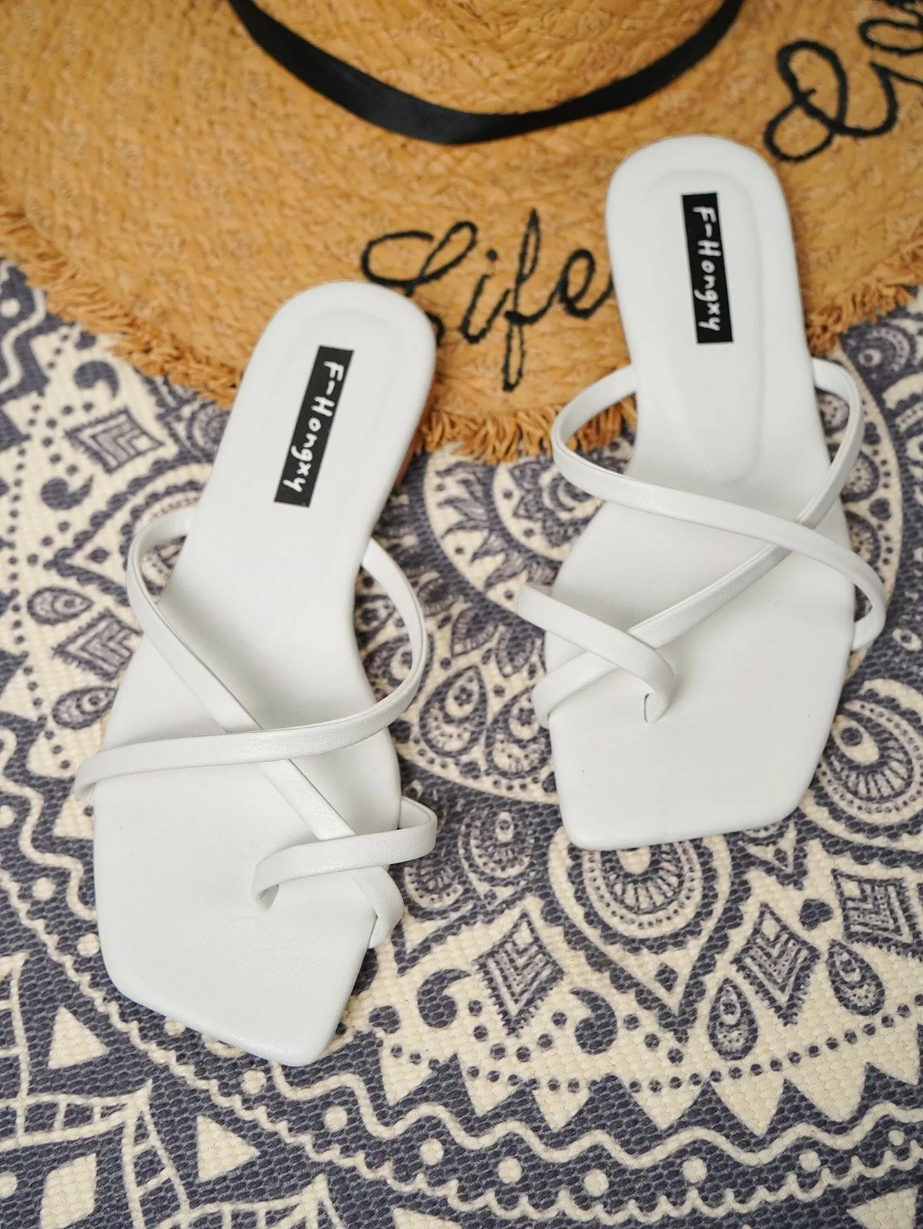 Cross Strap Thong Sandals