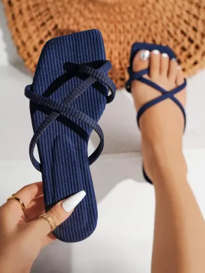 Cross Strap Thong Sandals