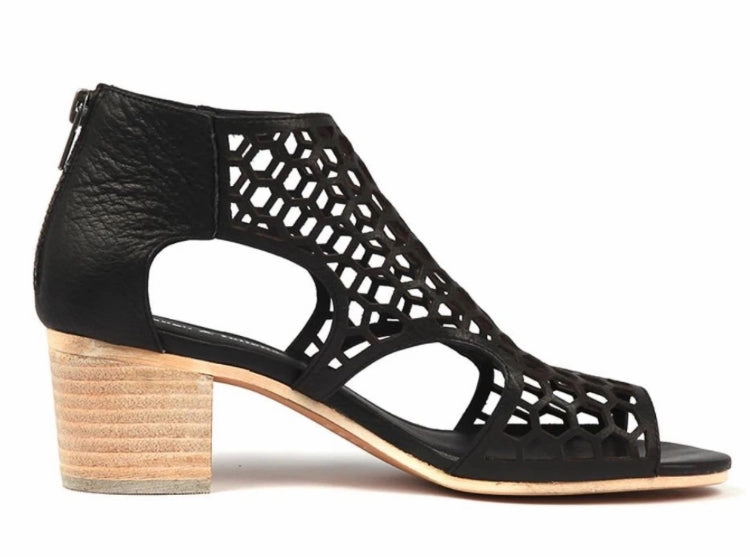 Django & Juliette Bostik Leather ~ Tan ~ Black Wedding Booties