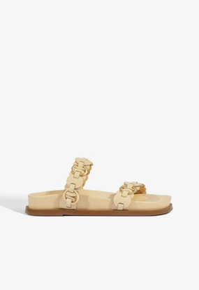 Bright Gold Selina Beige Leather Sporty Sandal