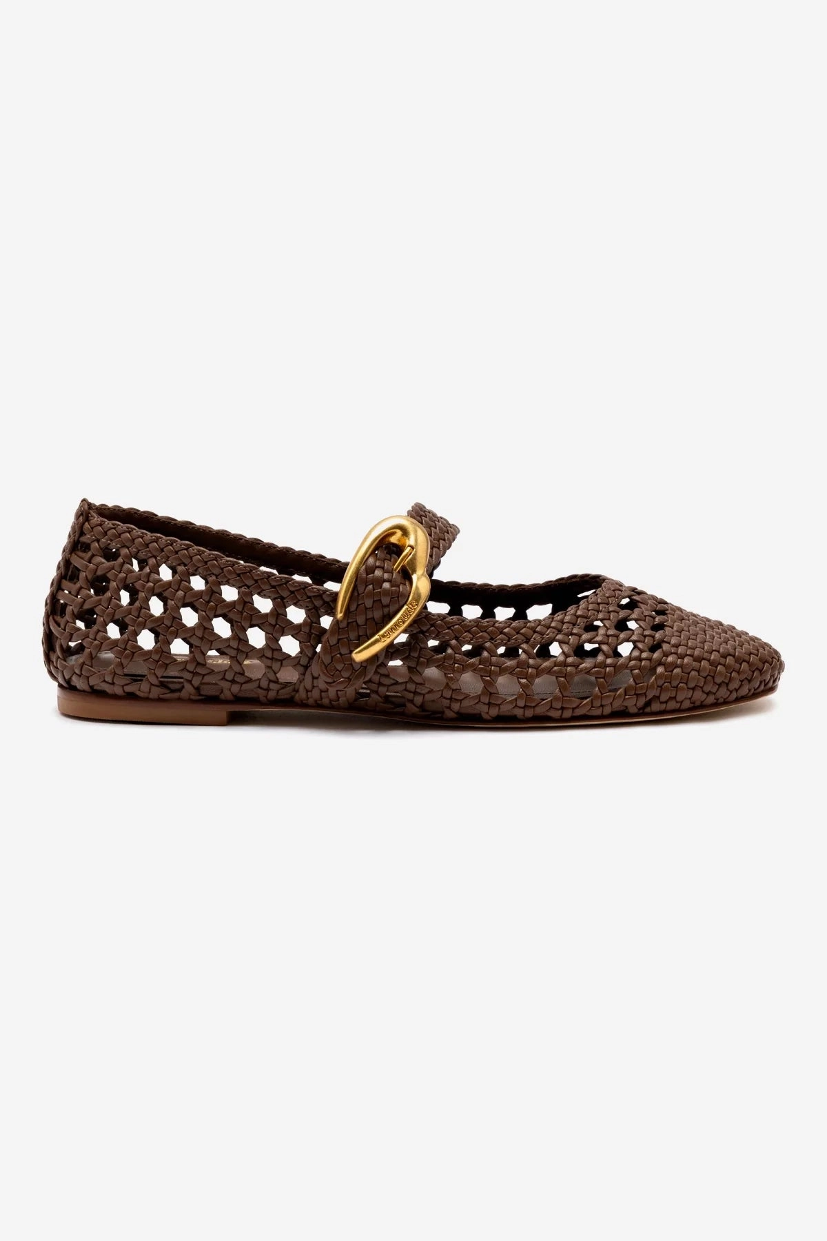Seamless Comfort Verona Macrame Ballet Flat In Burnt Umber Leather