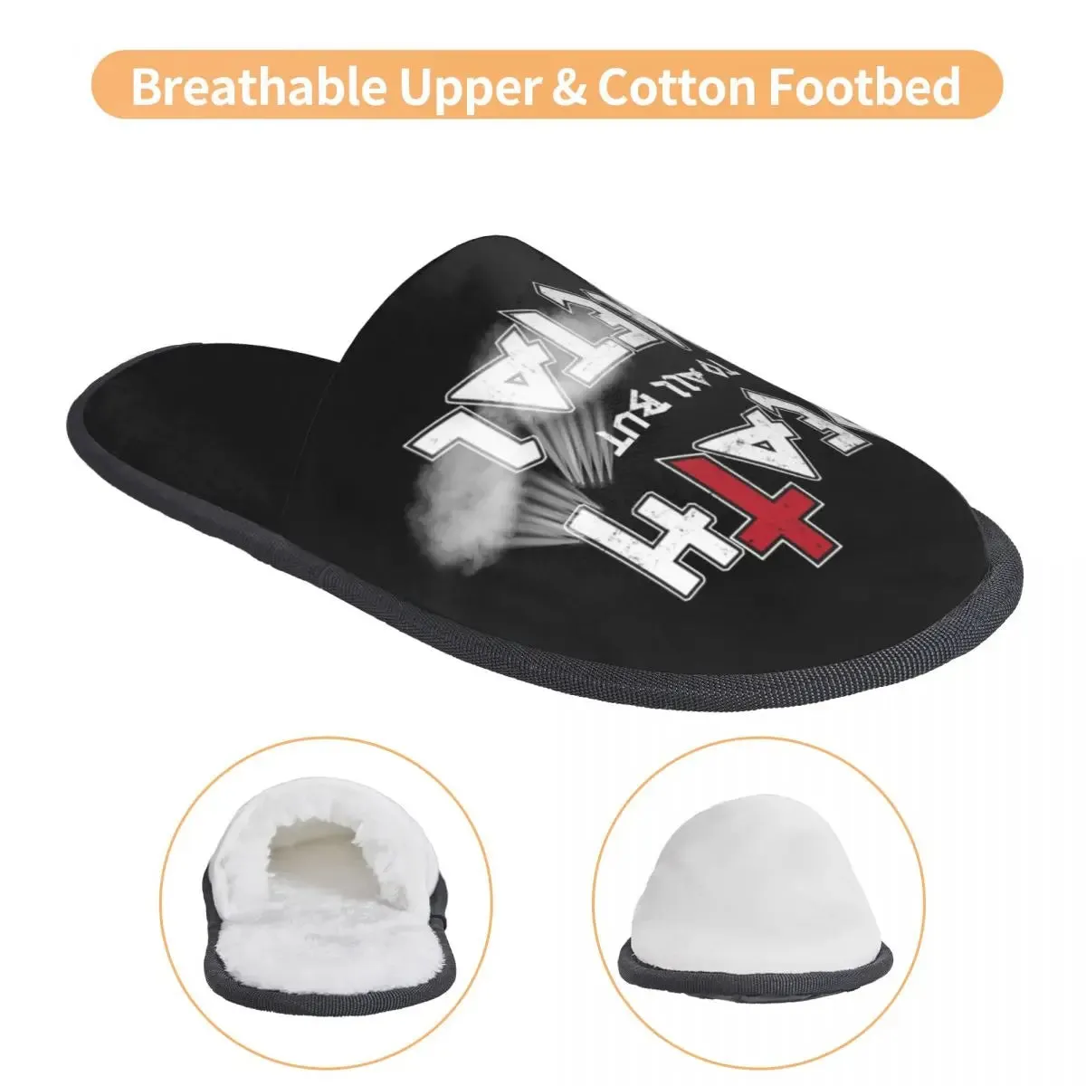 Custom Death To All But Metal Rock Gift House Slippers – Soft Memory Foam Shoes, Comfy Warm, Anti-skid Sole