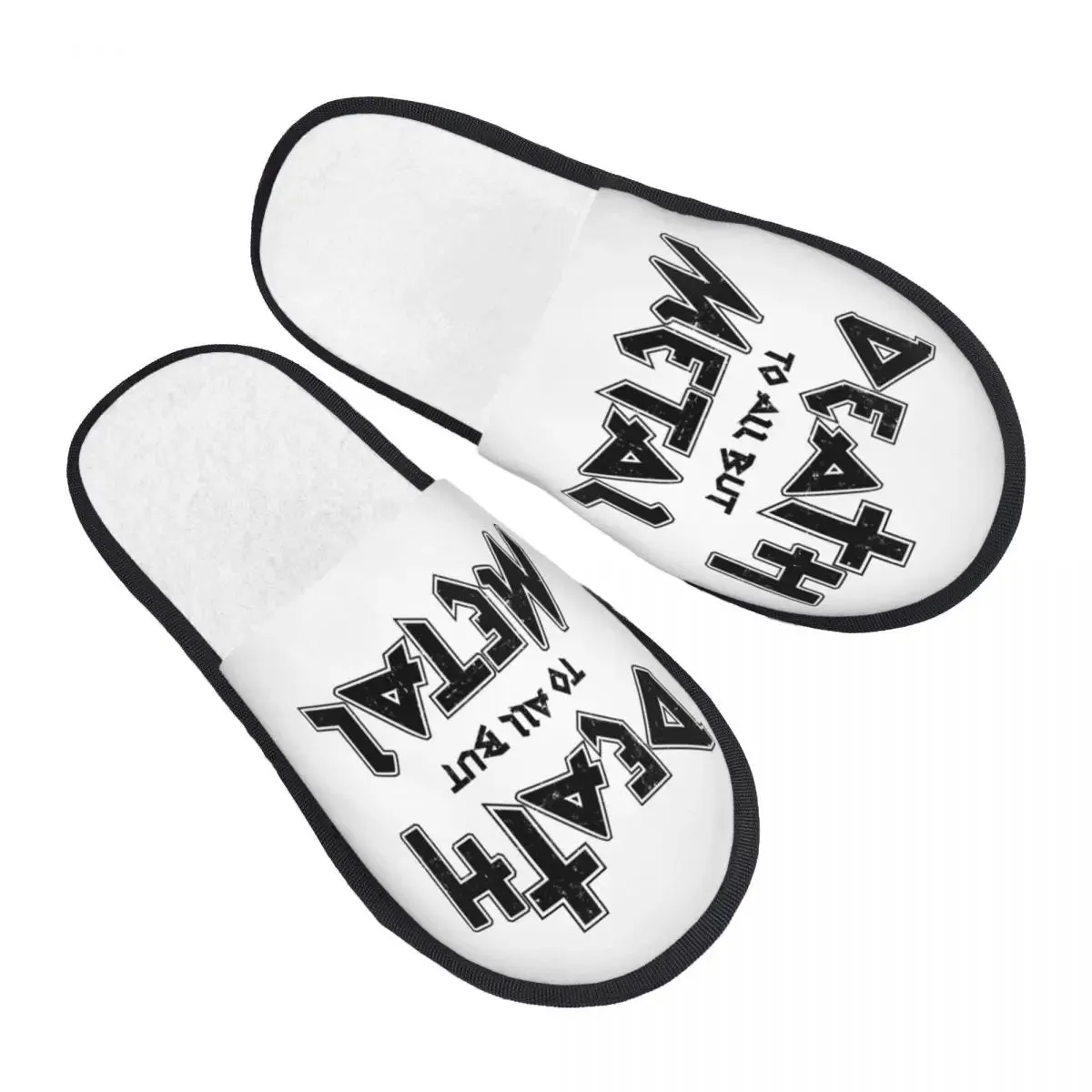 Custom Death To All But Metal Rock Gift House Slippers – Soft Memory Foam Shoes, Comfy Warm, Anti-skid Sole