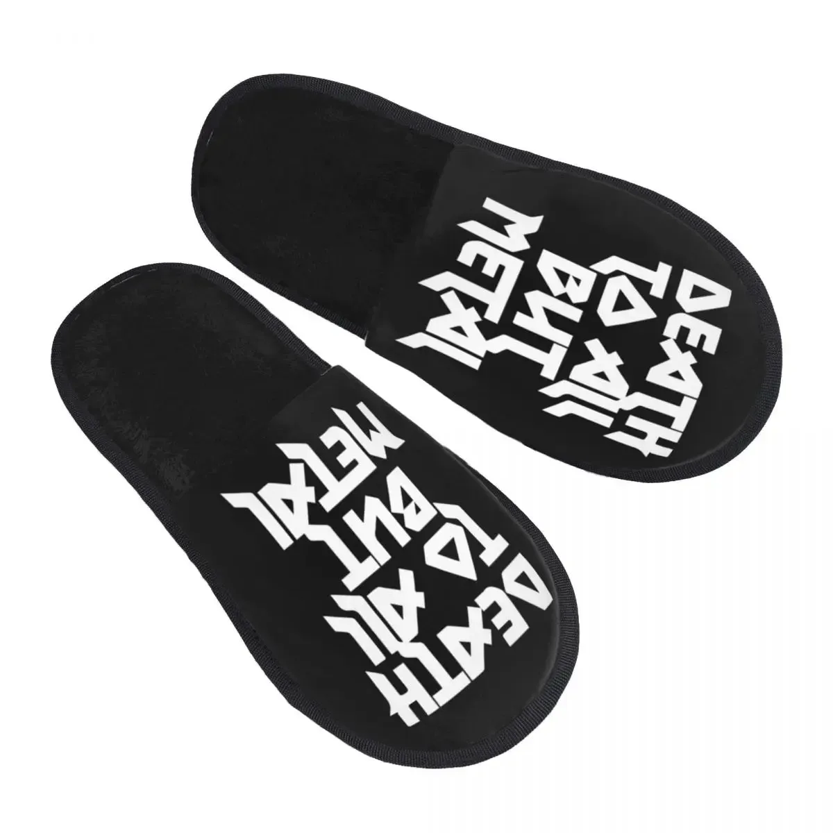 Custom Death To All But Metal Rock Gift House Slippers – Soft Memory Foam Shoes, Comfy Warm, Anti-skid Sole