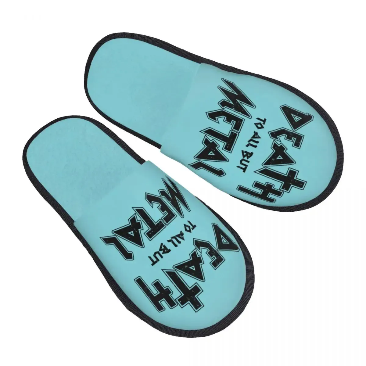 Custom Death To All But Metal Rock Gift House Slippers – Soft Memory Foam Shoes, Comfy Warm, Anti-skid Sole