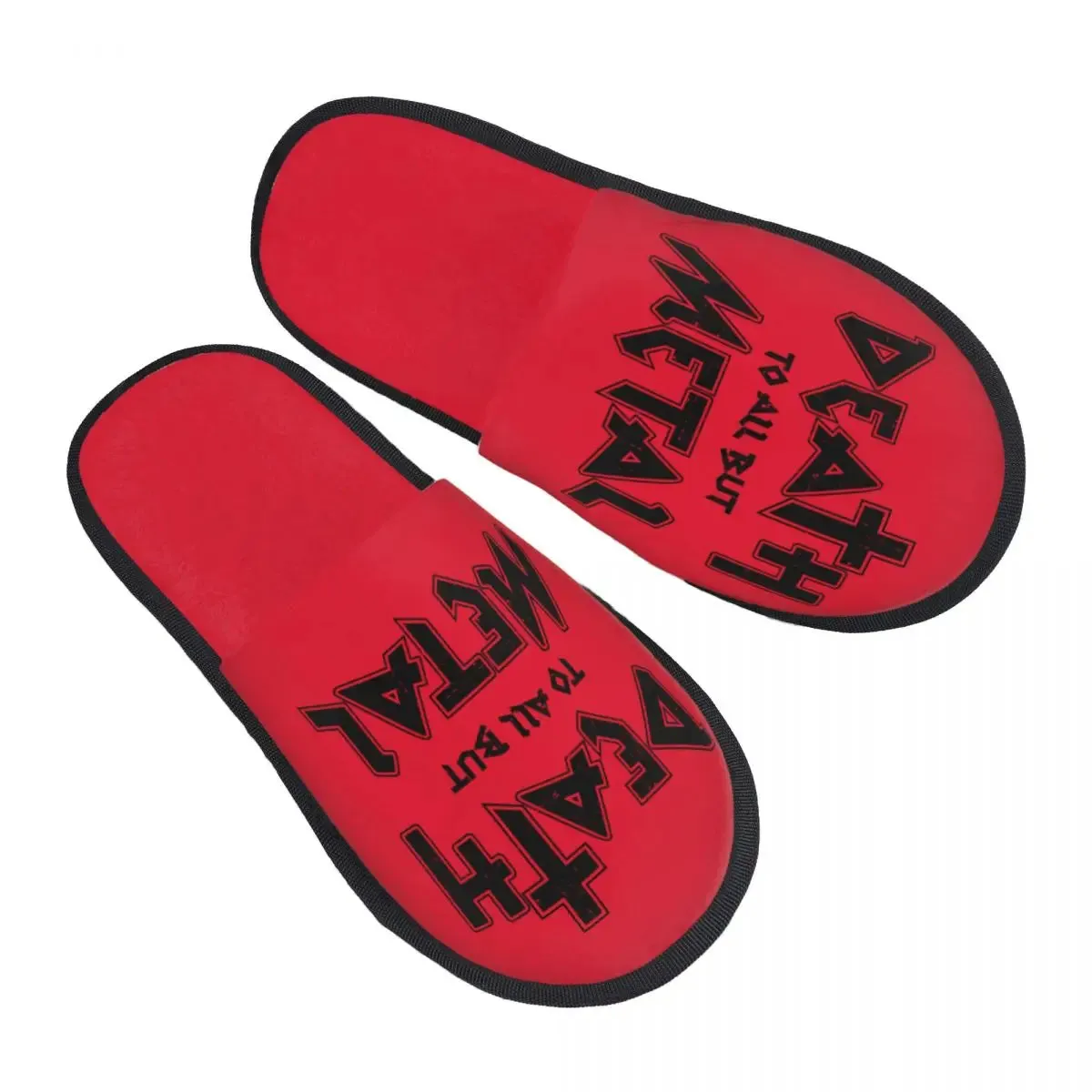 Custom Death To All But Metal Rock Gift House Slippers – Soft Memory Foam Shoes, Comfy Warm, Anti-skid Sole