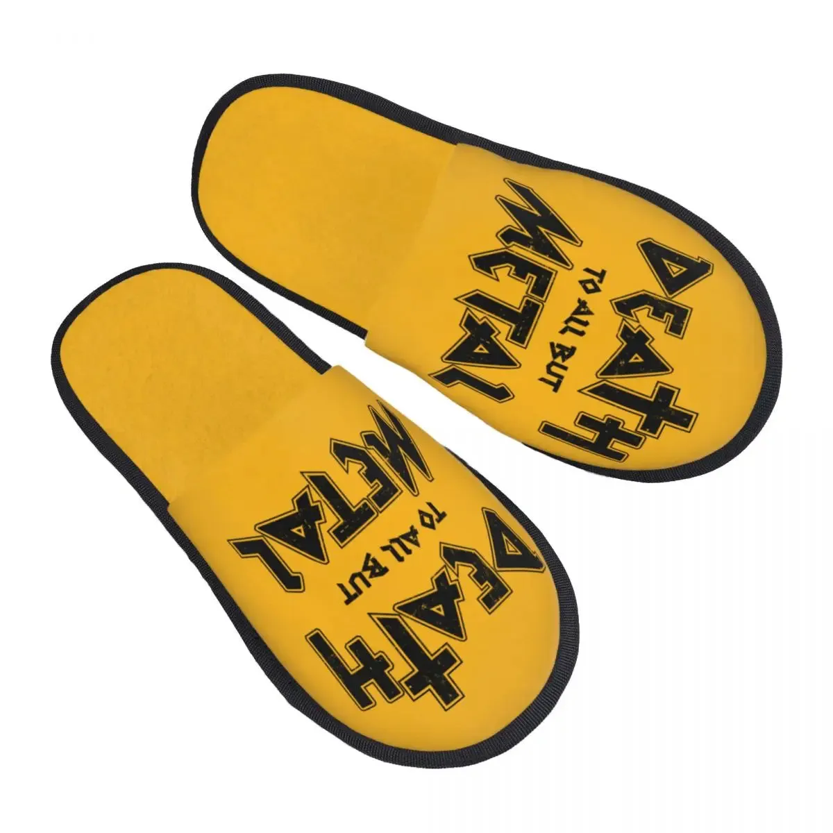 Custom Death To All But Metal Rock Gift House Slippers – Soft Memory Foam Shoes, Comfy Warm, Anti-skid Sole