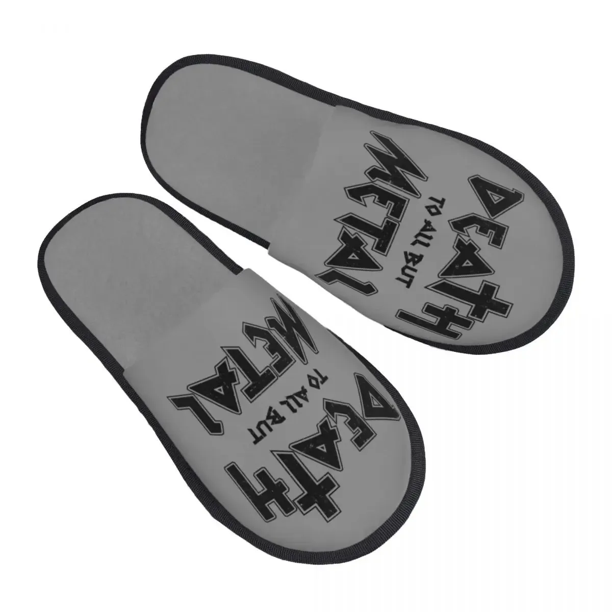 Custom Death To All But Metal Rock Gift House Slippers – Soft Memory Foam Shoes, Comfy Warm, Anti-skid Sole