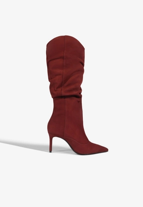 Maryana Up Slouch Nubuck Boot Gloss Finish