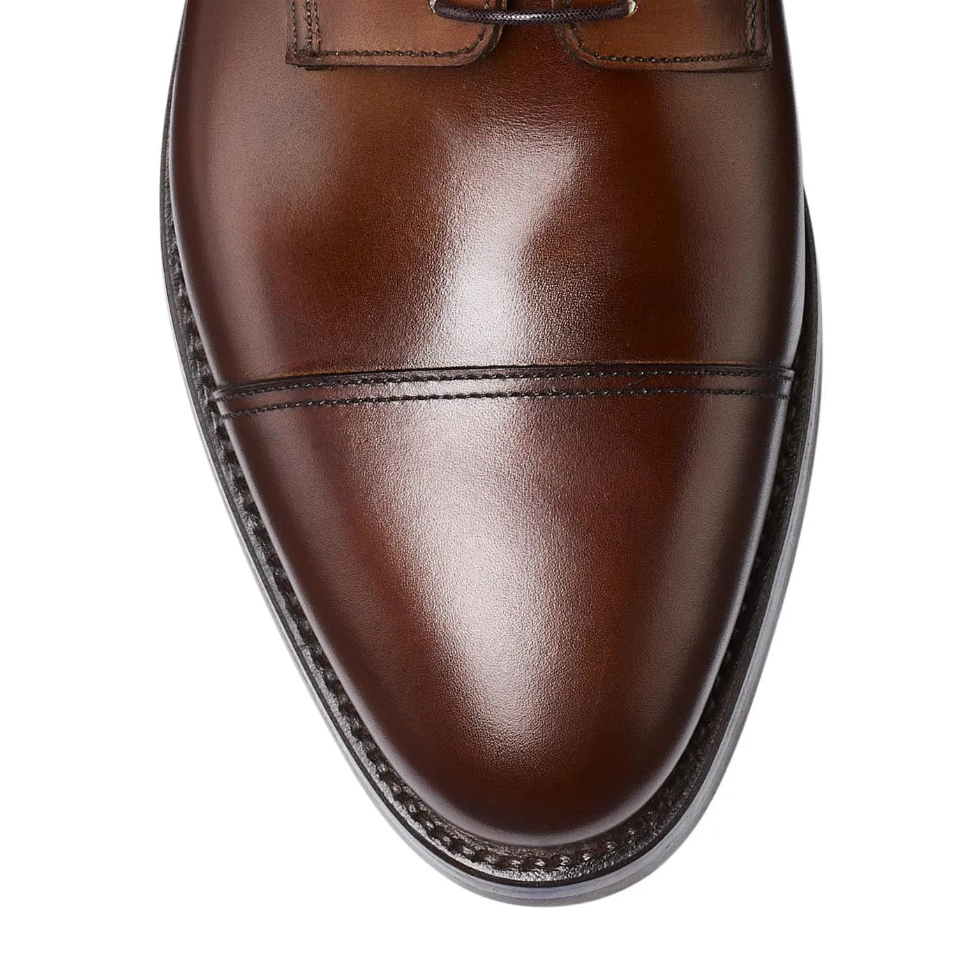Ripon Dark Brown Burnished Calf Stretch Fabric Work Commute Trend Glow
