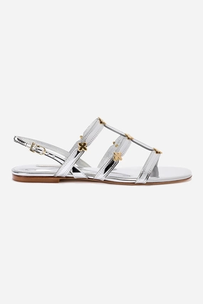 Snow Fall Harmony Flat Sandal In Silver Specchio