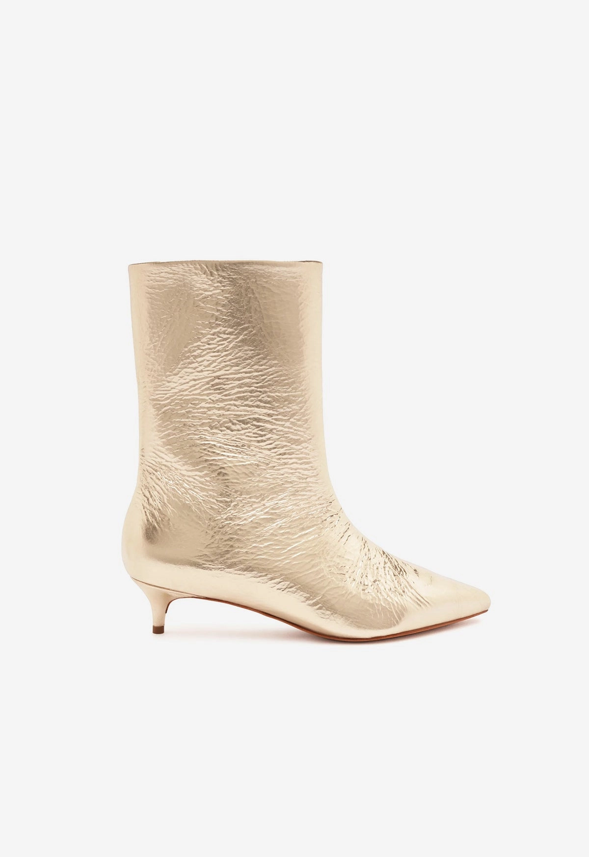 photo shoot Gail Smashed Metallic Bootie