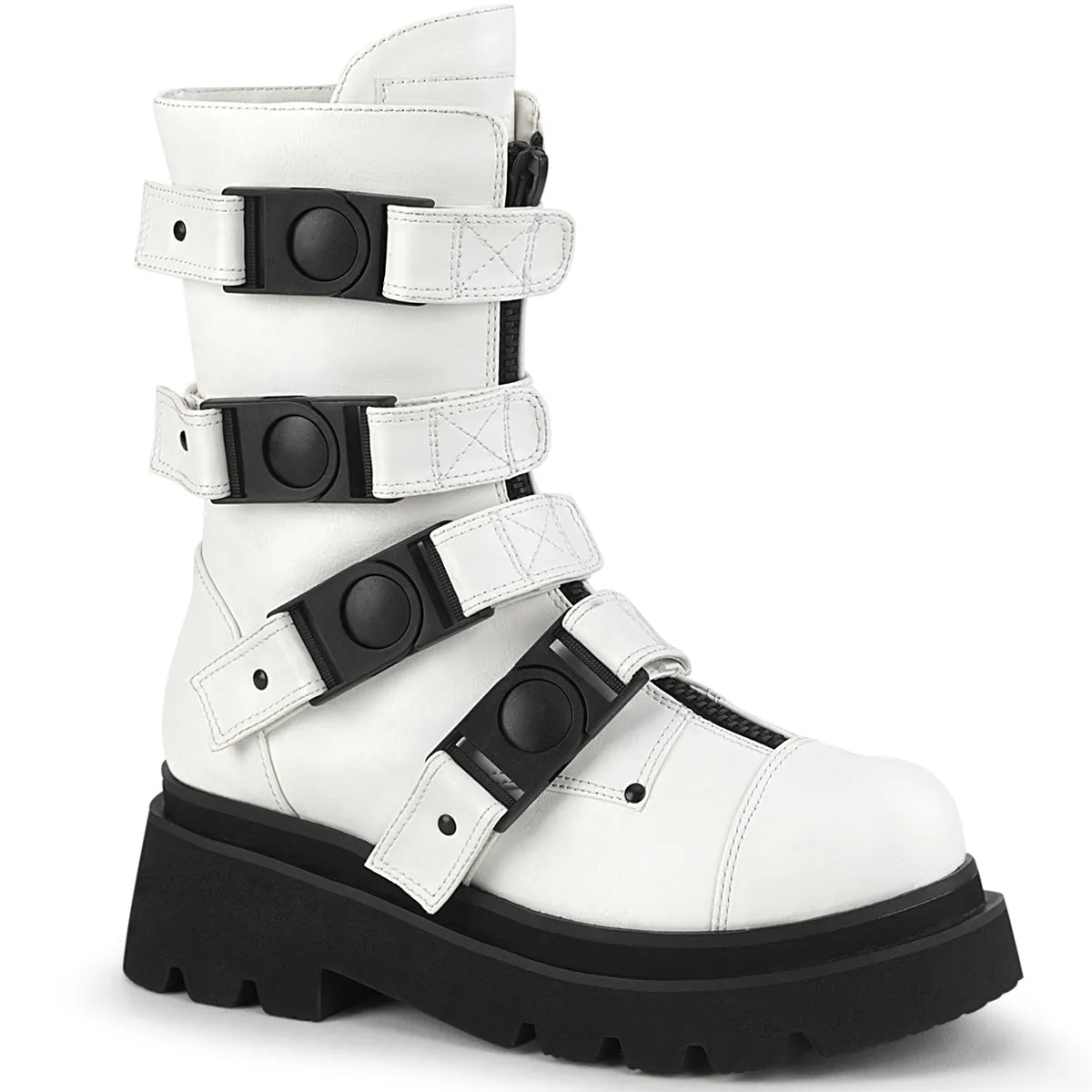 Demonia Renegade-55 Strappy Calf High Boot