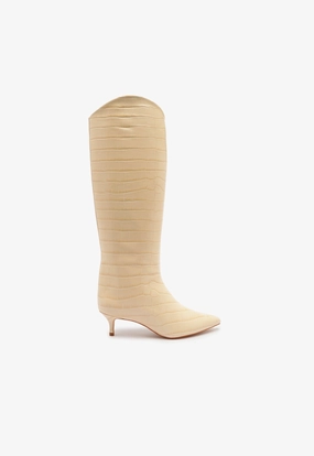 Maryana Lo Crocodile-Embossed Leather Boot Strong Grip