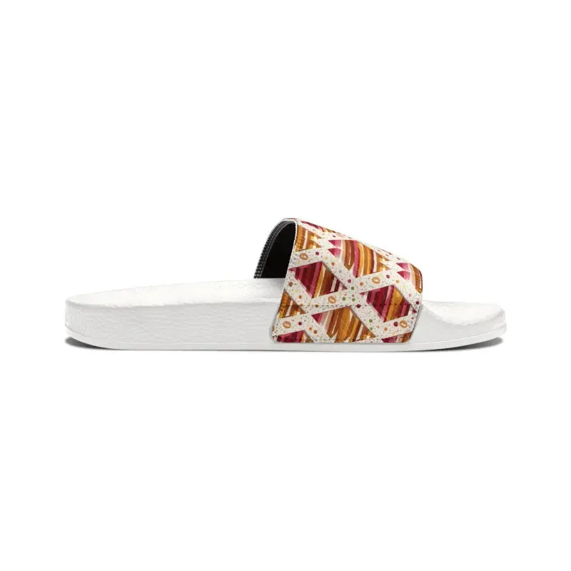 Dipaliz Slide Sandals for Men Vibrant Geometric Pattern