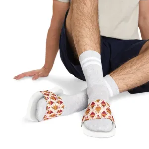 Dipaliz Slide Sandals for Men Vibrant Geometric Pattern