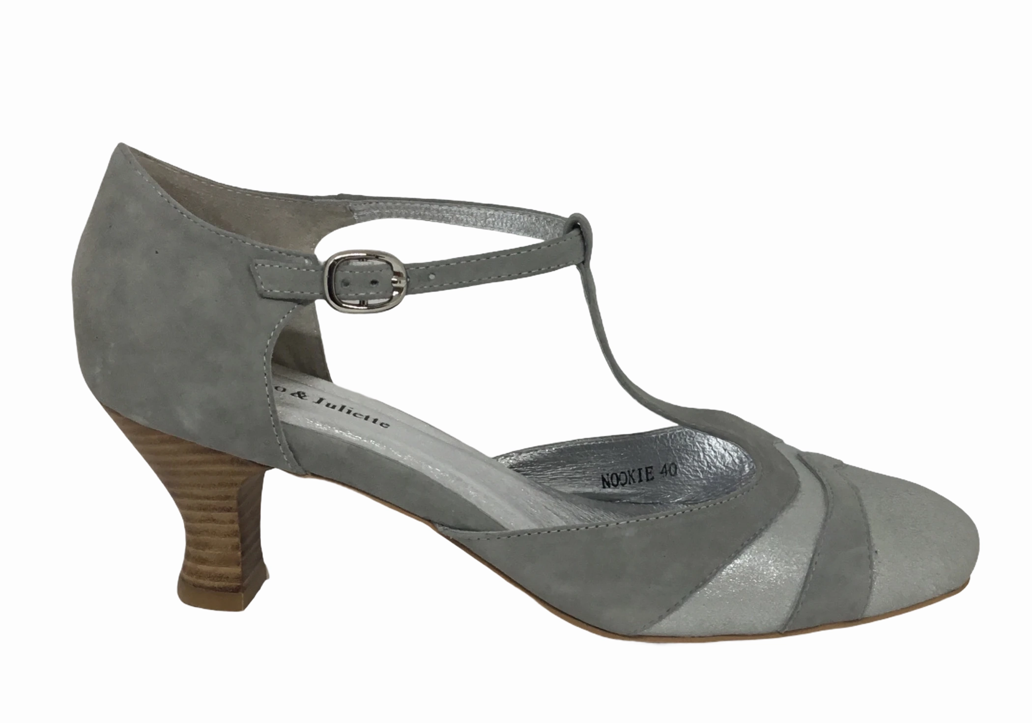 Django & Juliette Nookie Silver Dust Leather heel Rooftop Spark