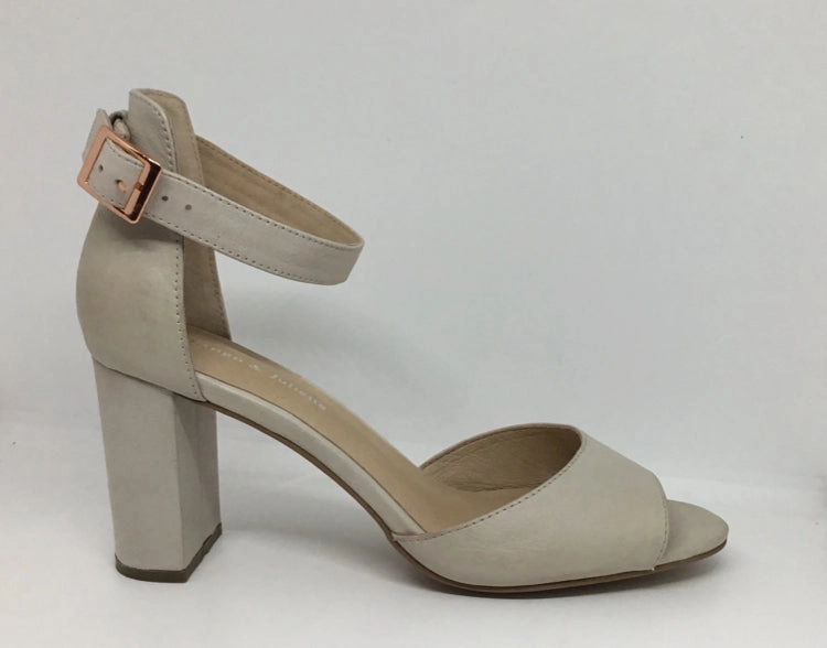 Django & Juliette Tilia Leather Heel ~ Nude ~ Light Pewter Cafe Vibe