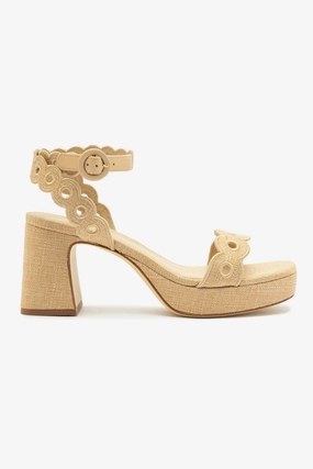 Dolly Broderie Low Sandal In Beige Raffia Strappy Designer Sandals Flex form