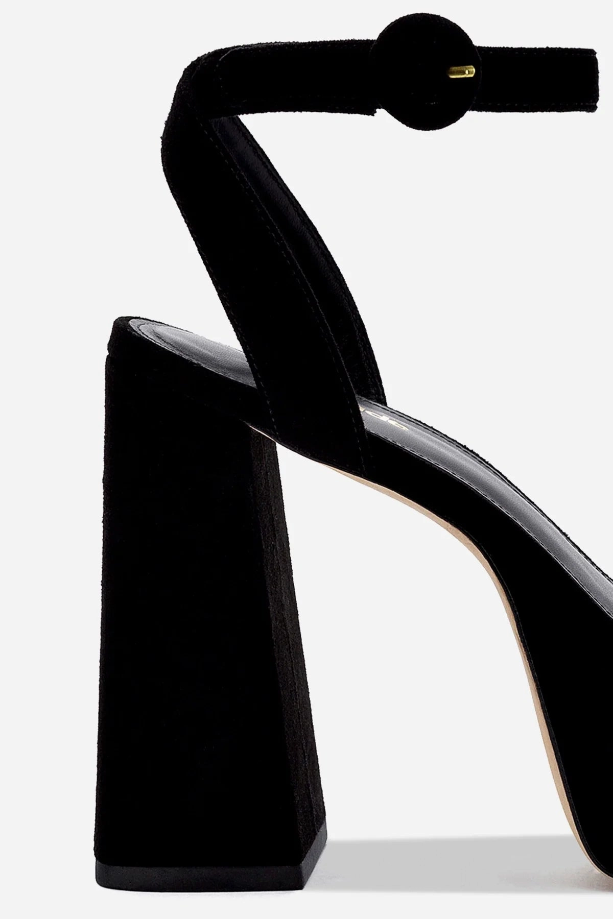 Dolly Sandal In Black Suede Dressy Heels Microfiber Lining System