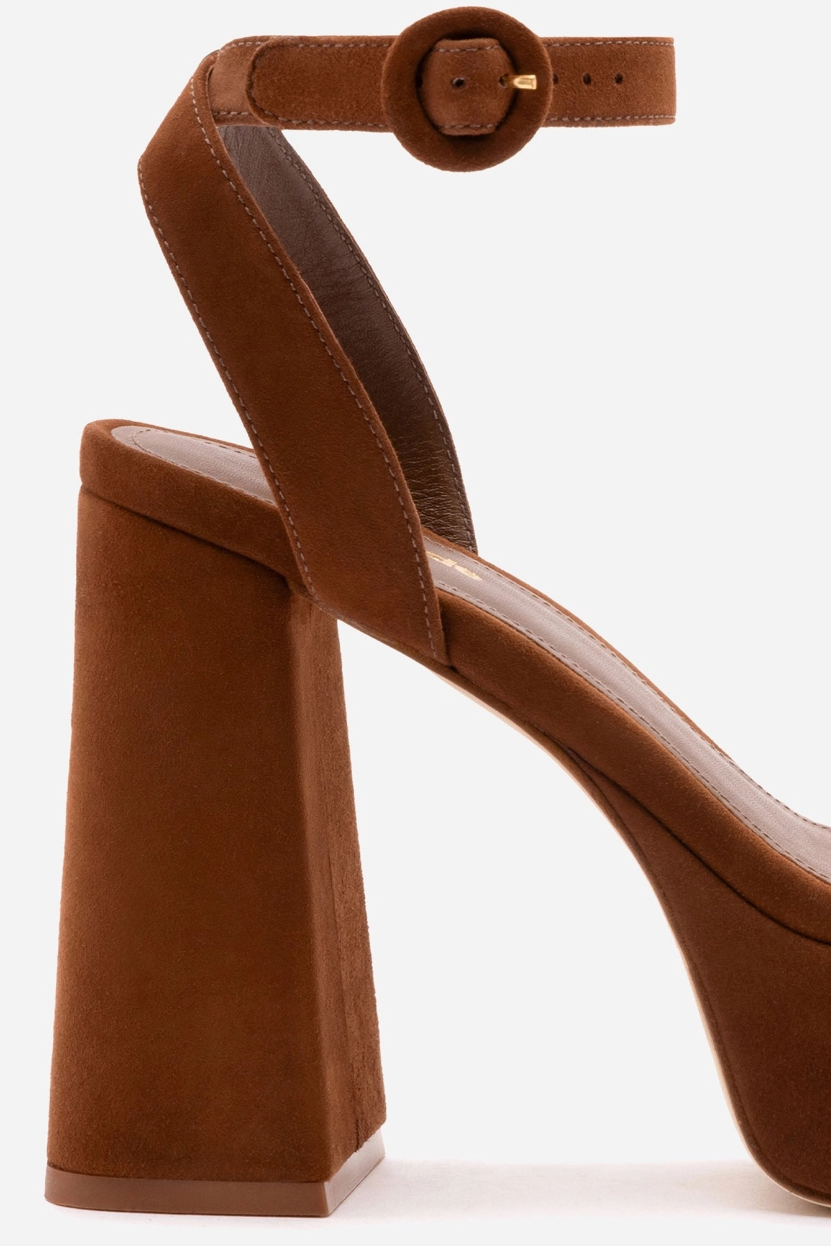 Flexible Build Open Wear Dolly Sandal In Burnt Umber Suede Day Light