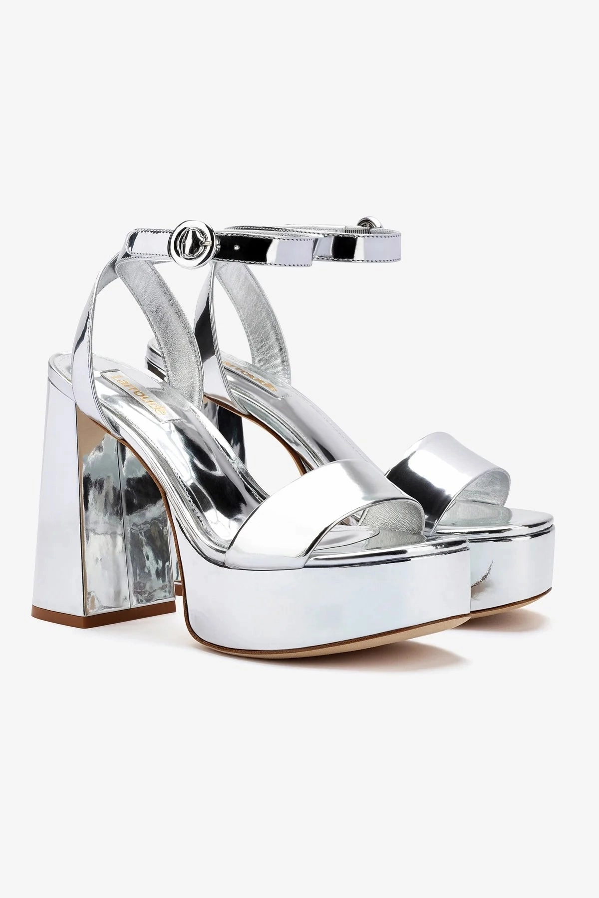 Dry Fit Dolly Sandal In Silver Specchio Adjustable buckle system