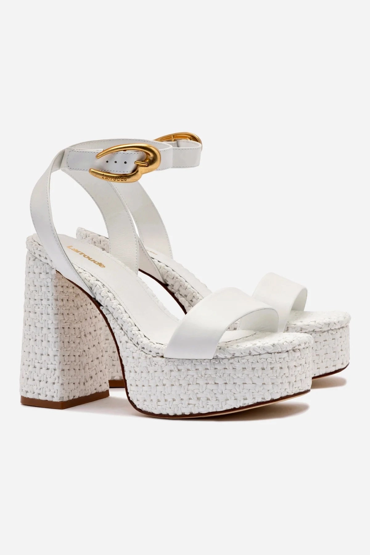 Flexible Groove Design Dolly Verona Sandal In White Leather and White Raffia Memory Foam Cushioning