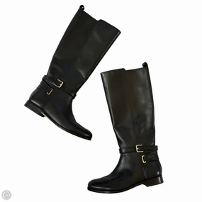 Rugged Built Work Commute Boots Knee Flats By Lauren By Ralph Lauren In Black, Size: 9