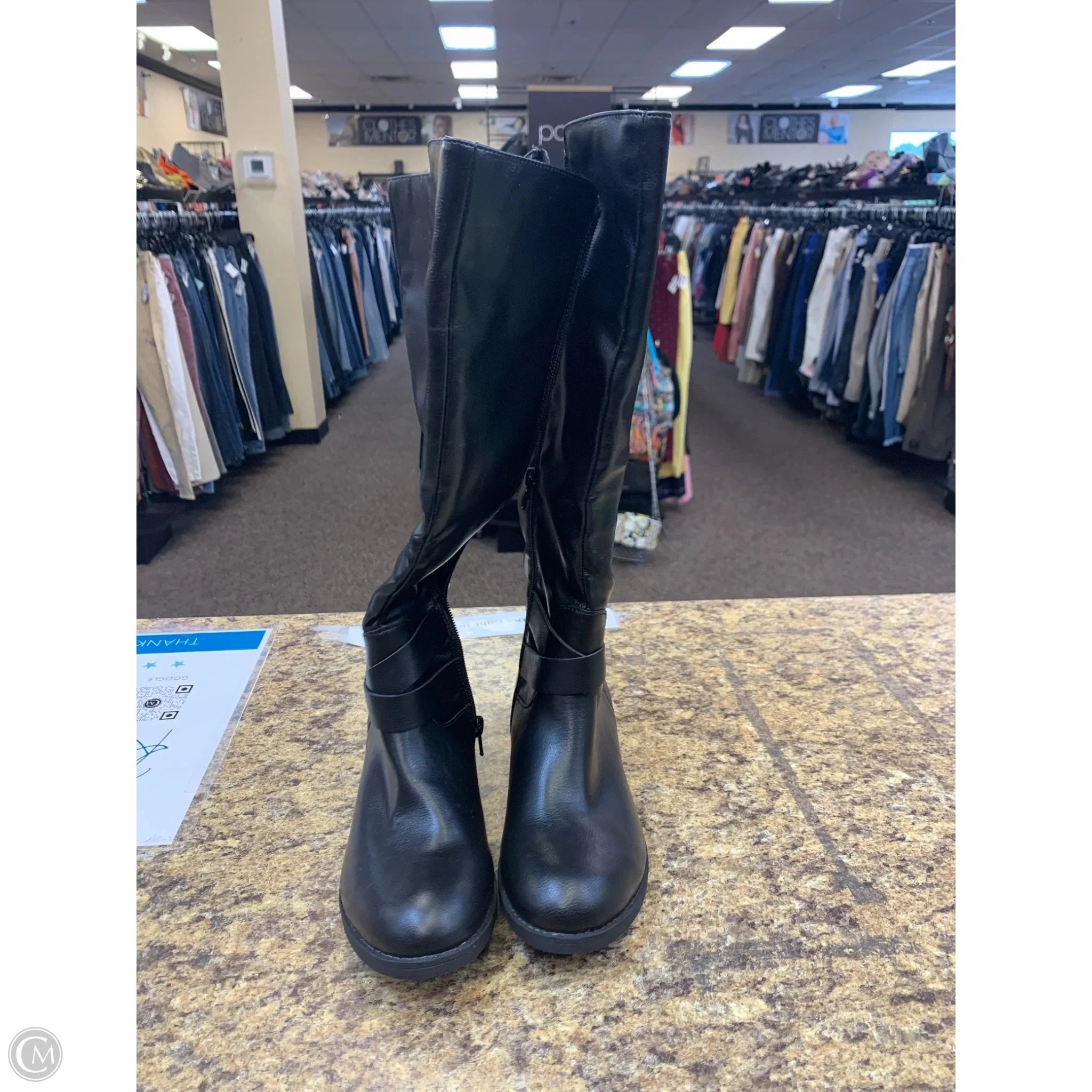 Good Grip Scandi Cool Boots Knee Flats By Style And Company In Black, Size: 6.5