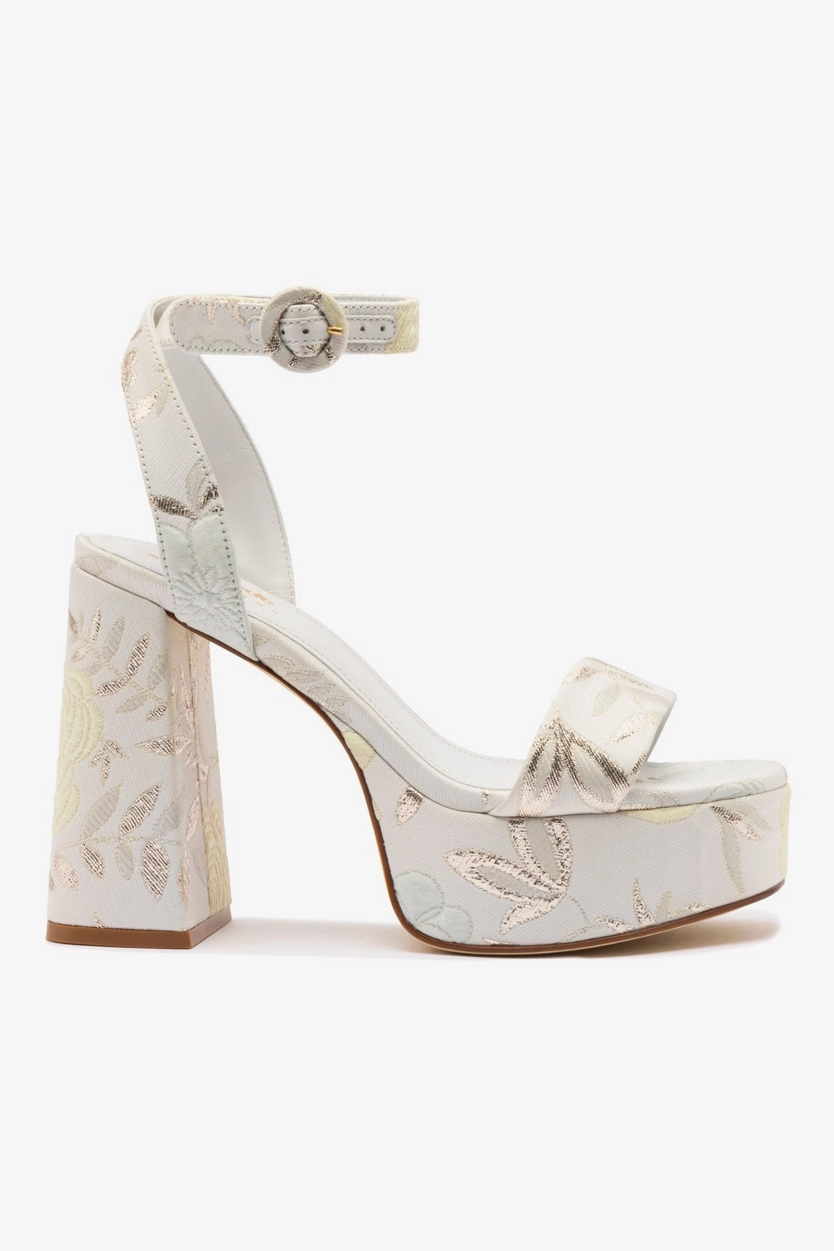 Dynamic Sole Larroud?? x Markarian Dolly Sandal In Yvette Ivory Brocade Canvas Material