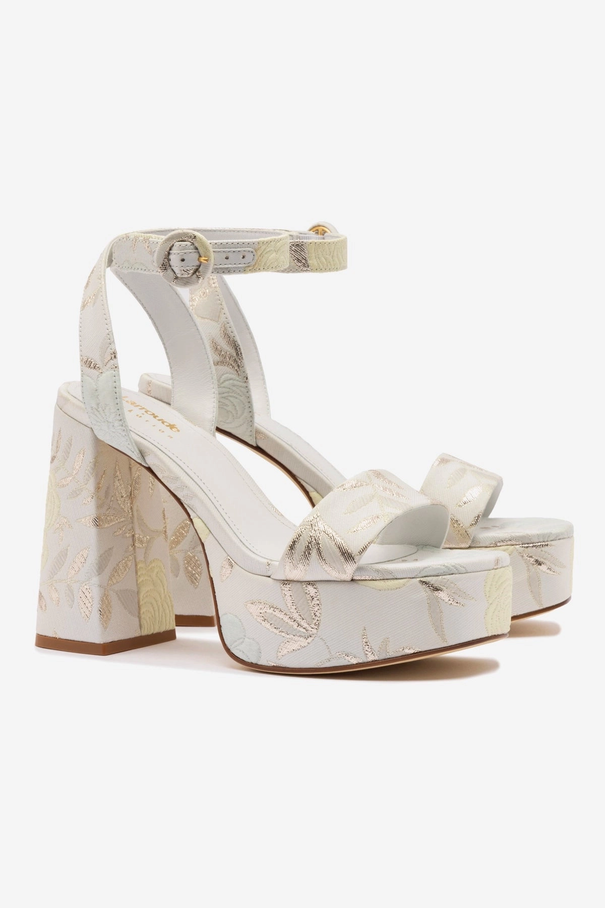 Dynamic Sole Larroud?? x Markarian Dolly Sandal In Yvette Ivory Brocade Calm Walk